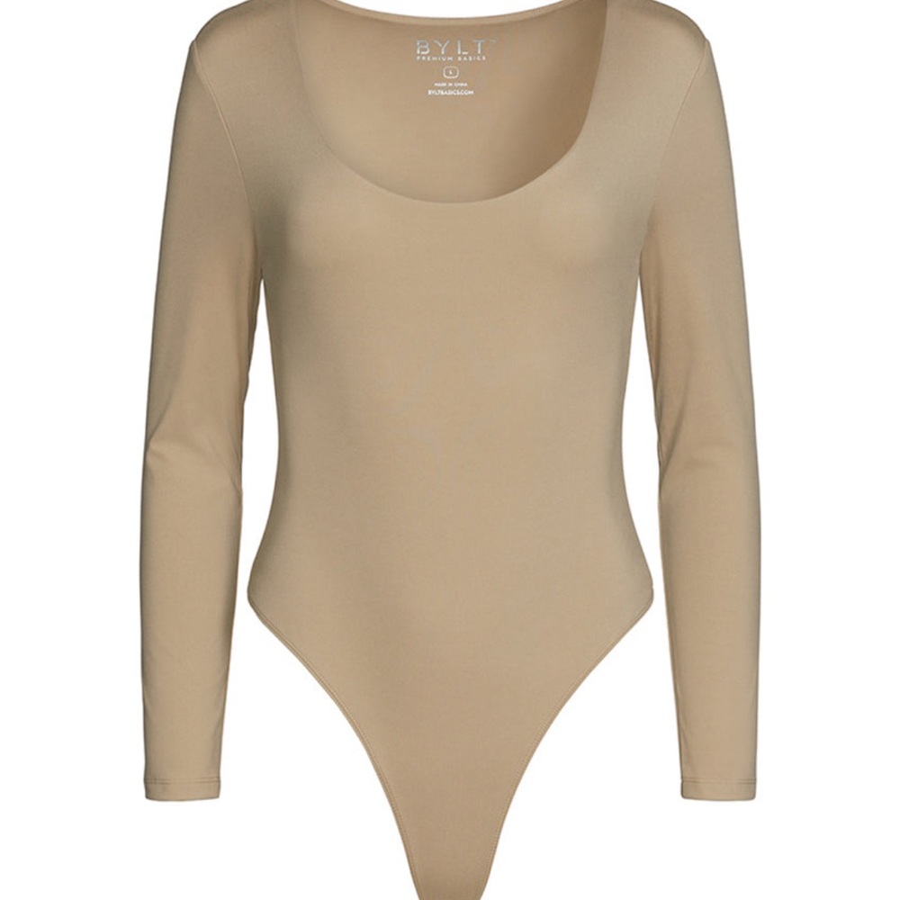 Contour Scoopneck Long sleeve bodysuit in Driftwood